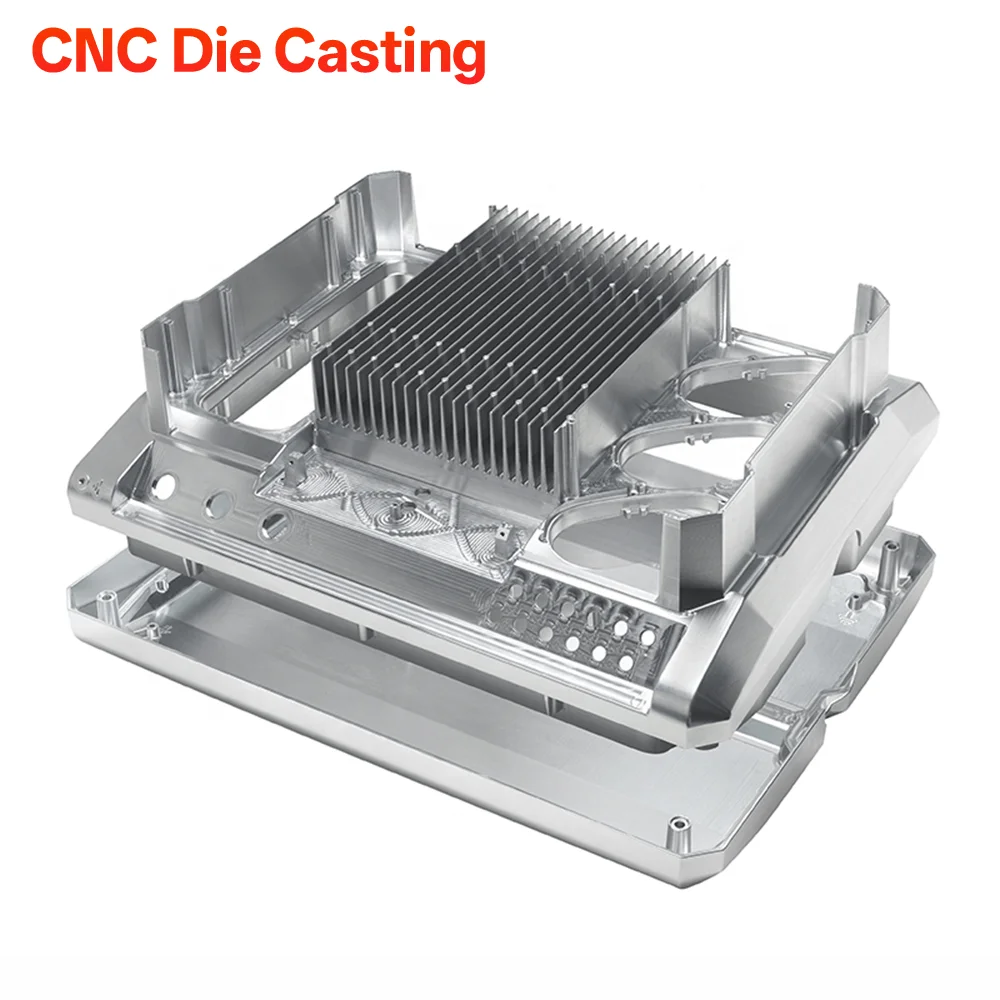 Custom CNC Machining Aluminum Heat Sink Enclosure Integrated Cooling Fin Housing OEM ODM Custom Processing Service