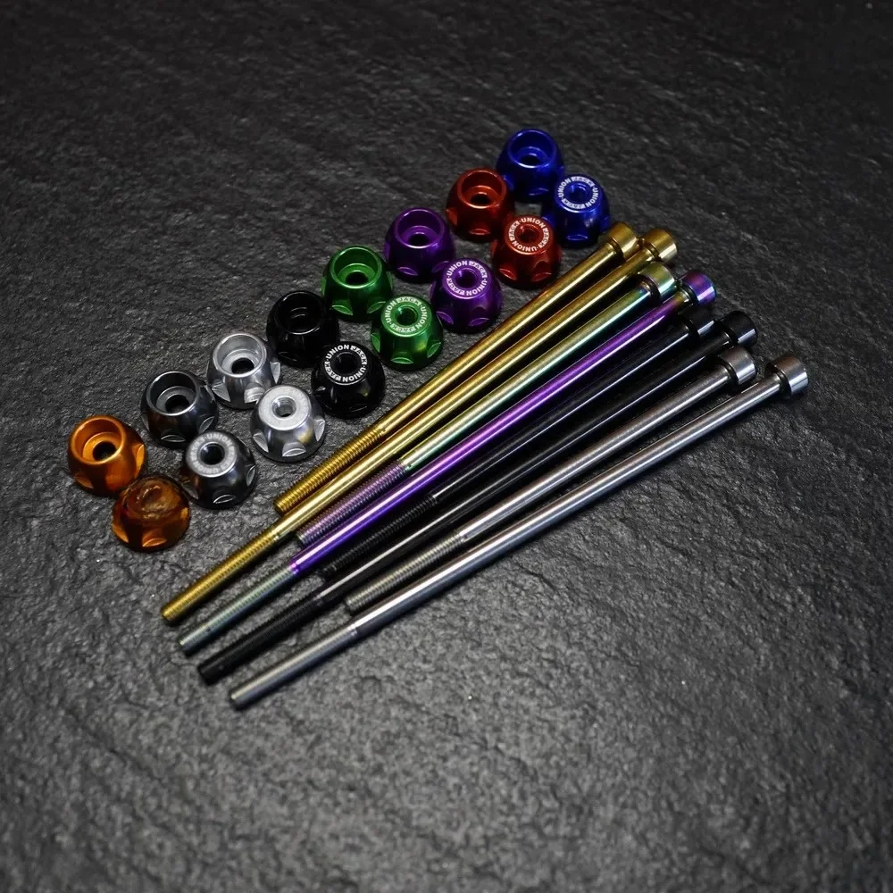 AliExpress NONE Unionjack Folding bicycle TLINE PLINE HUB AXLE for Brompton Titanium hub pole 74/112mm front and rear