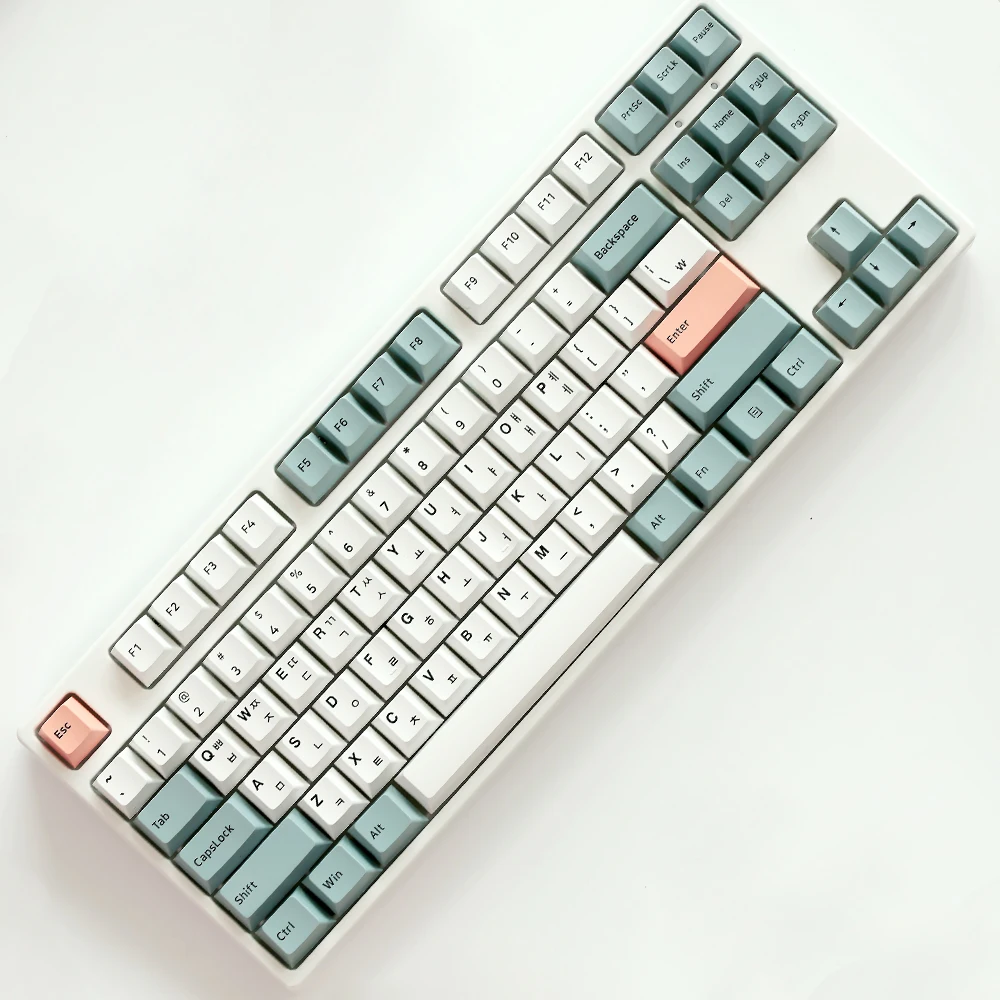 Monster Gear Macaron 108 مفاتيح Mugwort Impression White Hanle Pbt Cherry Dye Victory أغطية مفاتيح مخصصة للوحة المفاتيح