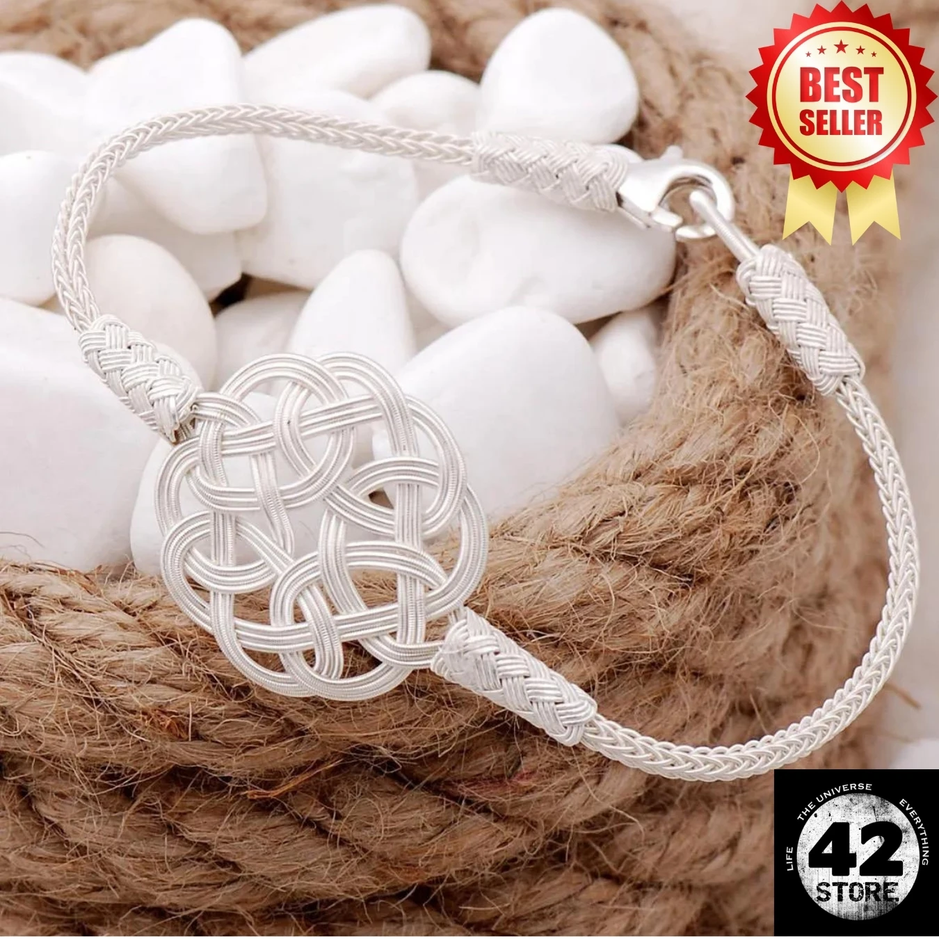 Special Hand-Wrapped Love Knot Silver Bracelet from Türkiye-Mardin Region