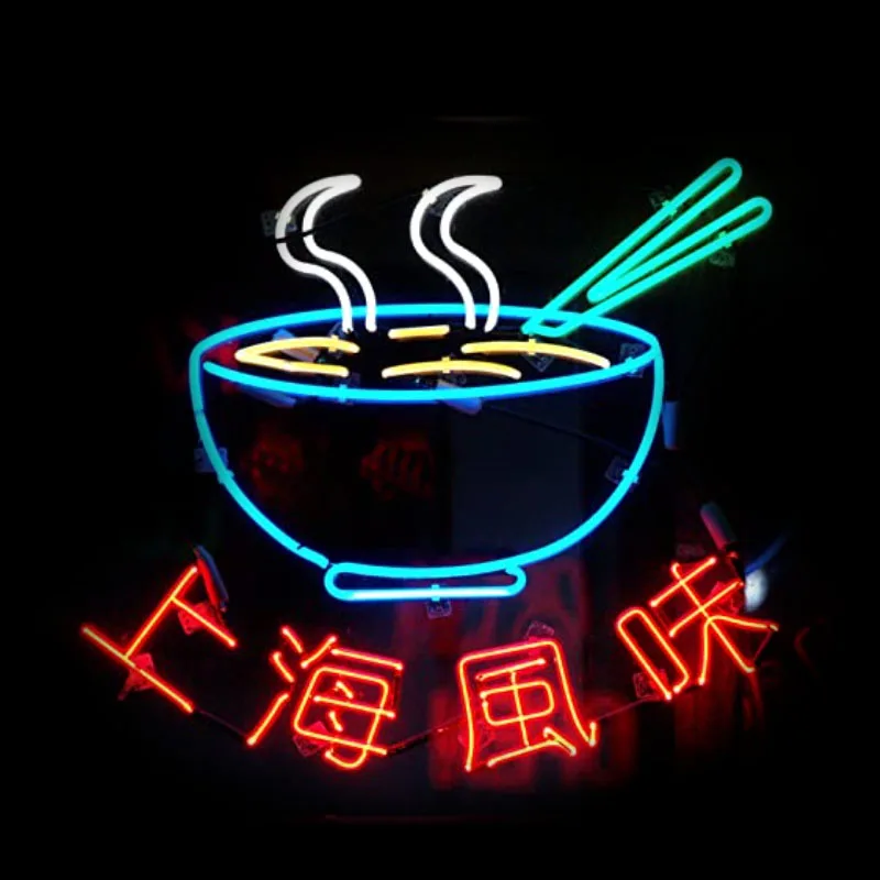 

Neon Sign Chinese Noodles Neon Sign shanghai Flavor Dinning Room Wall Lights for Beer Bar Club Restaurant Windows Hotel Pub Cafe