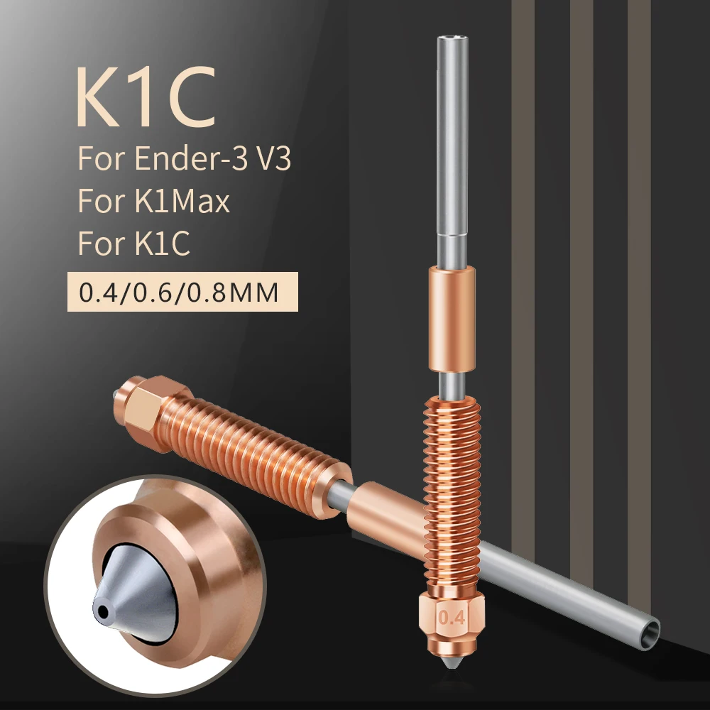 Creativity K1C Nozzle, Unicorn Quick-Swap Ender 3 V3 Nozzle,Nozzle for K1/K1 Max/ K1C/Ender 3 V3/Ender 3 V3 Plus 3D Printers