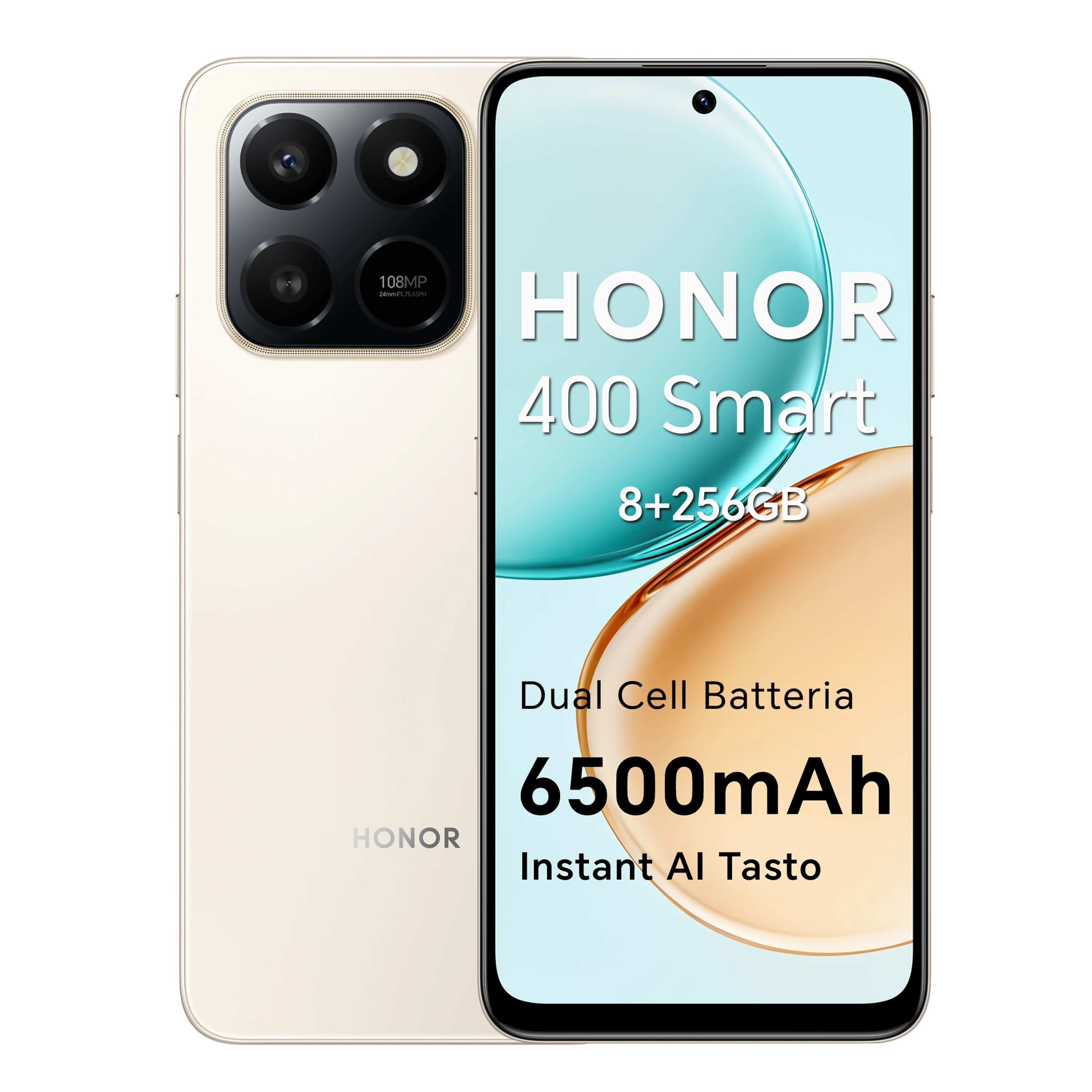 HONOR 400 Smart 4G Smartphone, Display 6.77" 120Hz, Batteria 6500mAh Doppia Cella, Fotocamera AI 108MP, Certificazione SGS 5 Stelle, Resistenza IP65,
