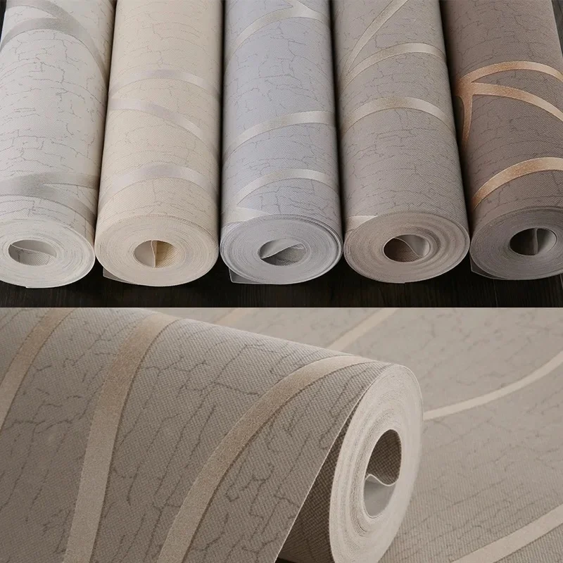 Papier peint de fond de télévision stéréoscopique 3D, tissu Non tissé européen, pour chambre à coucher, salon, courbe rayée Simple et moderne