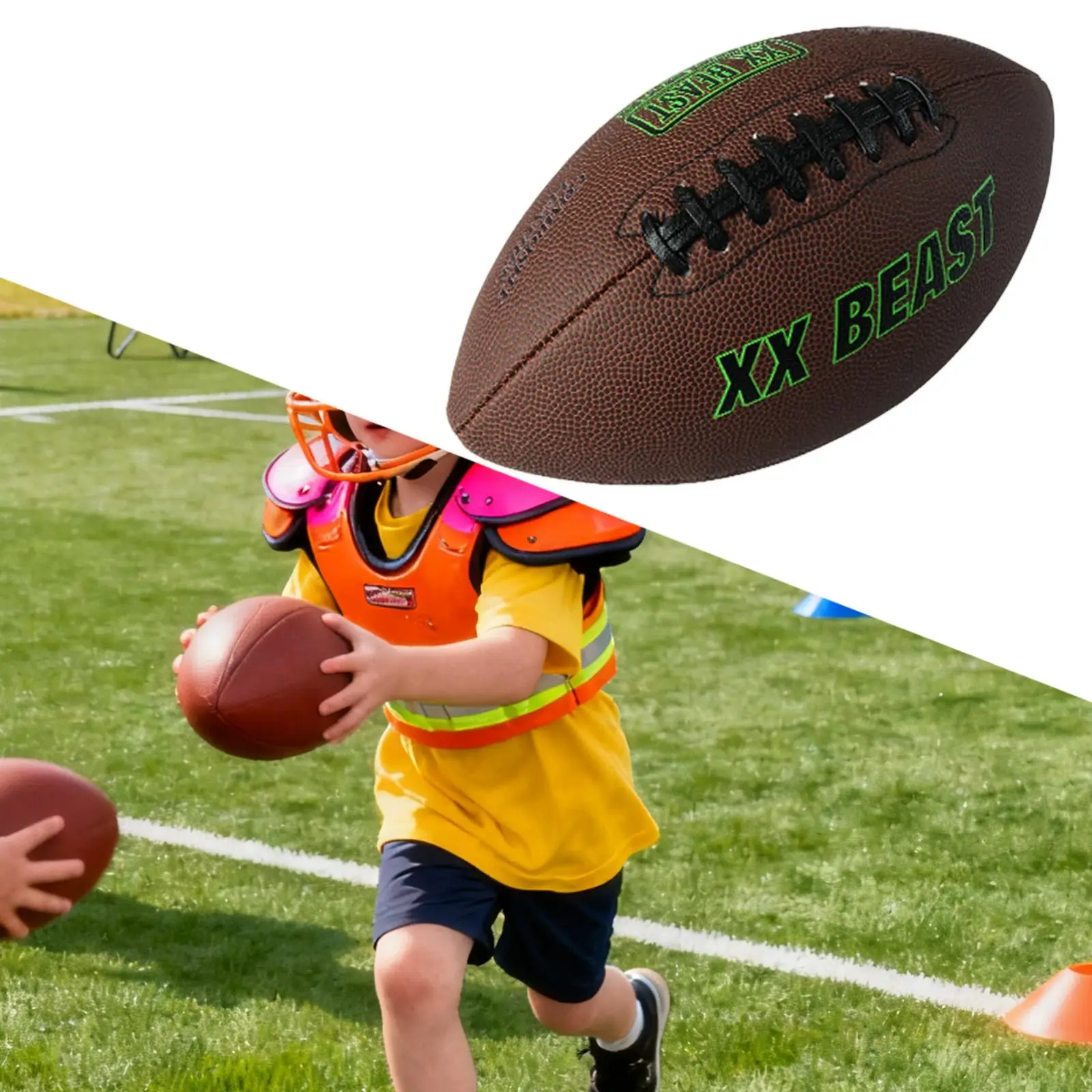 Pallone da rugby Calcio americano Palestra Pratica sportiva Antiscivolo Resistente all'usura Gioco ricreativo per giochi di società di squadra di allenamento all'aperto