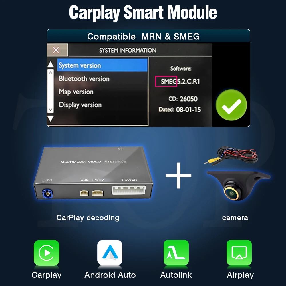 AUTOTOP Draadloze CarPlay Android Auto Interface voor Peugeot Citroen DS SMEG C4 C5 DS4 DS3 DS5 308 508 208 3008 5008 Multimedia