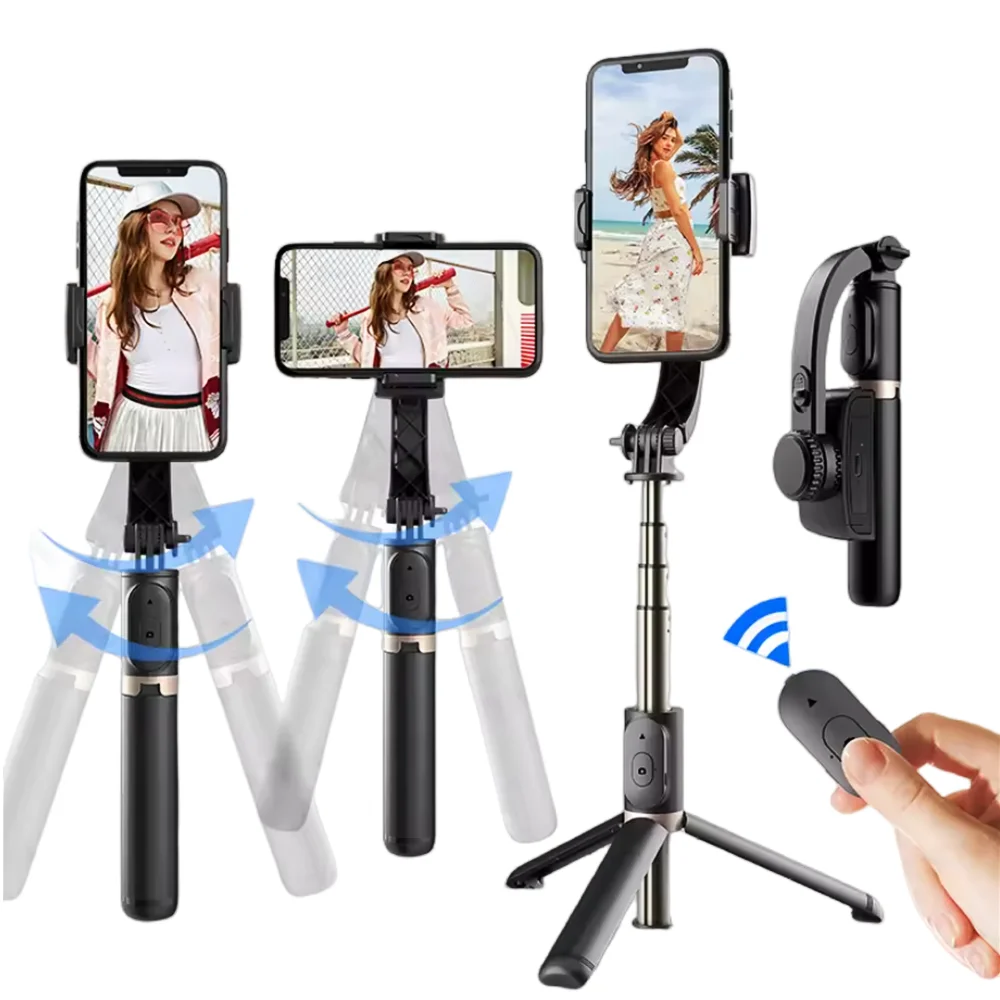 FANGTUOSI Nowy Bluetoothowy Monopod z Przyciskiem Zdalnego Sterowania i Stabilizatorem Gimbal do iOS i Androida, Bezprzewodowy 360 °   Obrotowy statyw do selfie — zdjęcie produktu 7