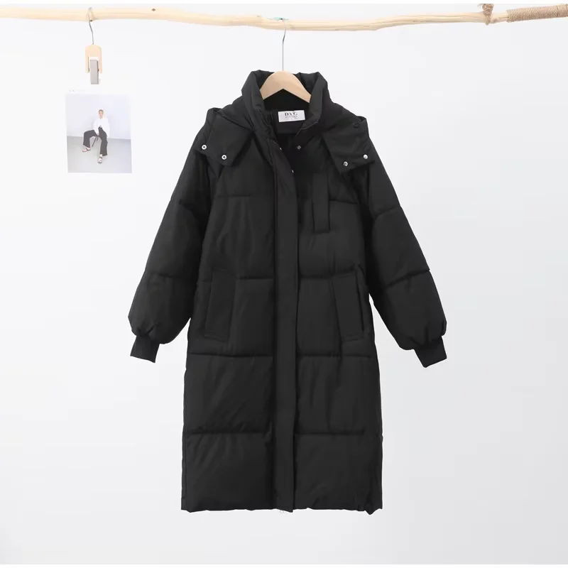 

Women' Jacket Thickened Down Cotton Korean Version Loose Long Over Knee Cotton Jacket 2024 Winter Jacket ins Bread Jacket Trend