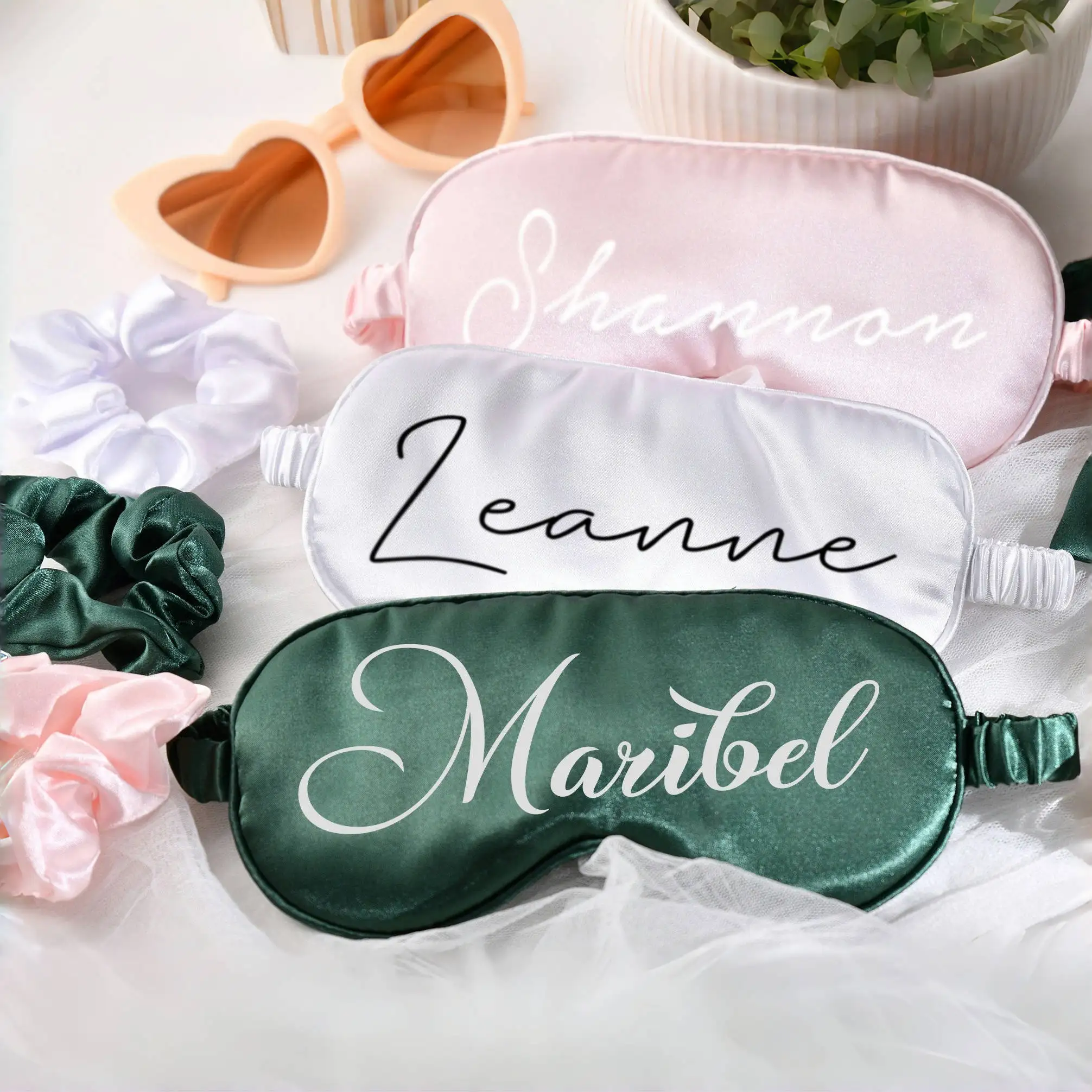 Personalized Bridesmaids Sleep Mask Custom Satin Eye Mask Bachelorette Party eye Mask Bridal Shower Gifts Bride Sleepover Gift