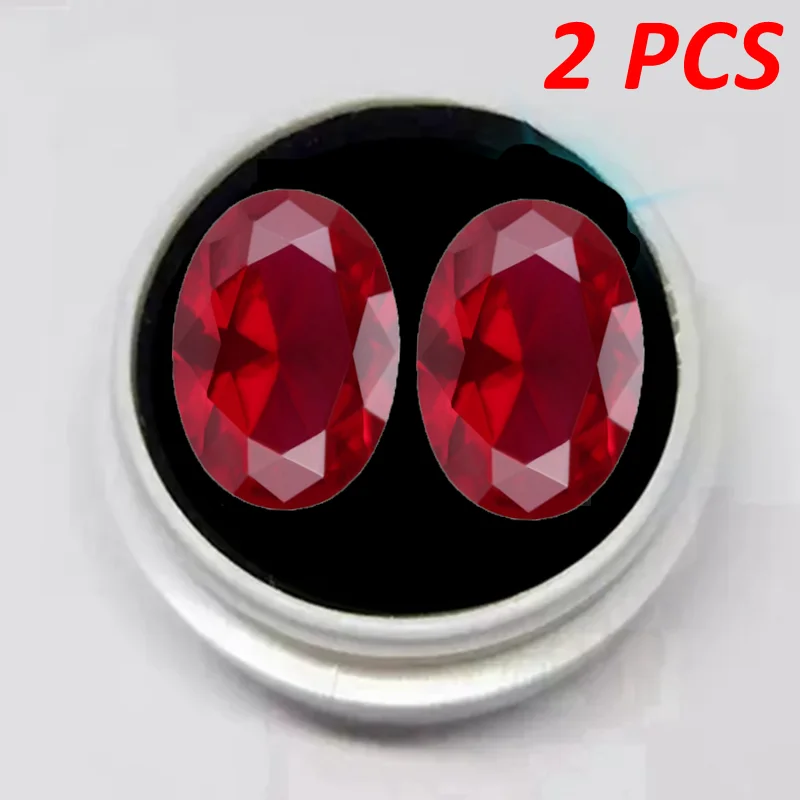 

Boxed 2 PCS Ruby Gem Oval Cut 13×18mm VVS Loose Gem Pass UV Test Fluorescent Ruby for Jewelry Making DIY Gem