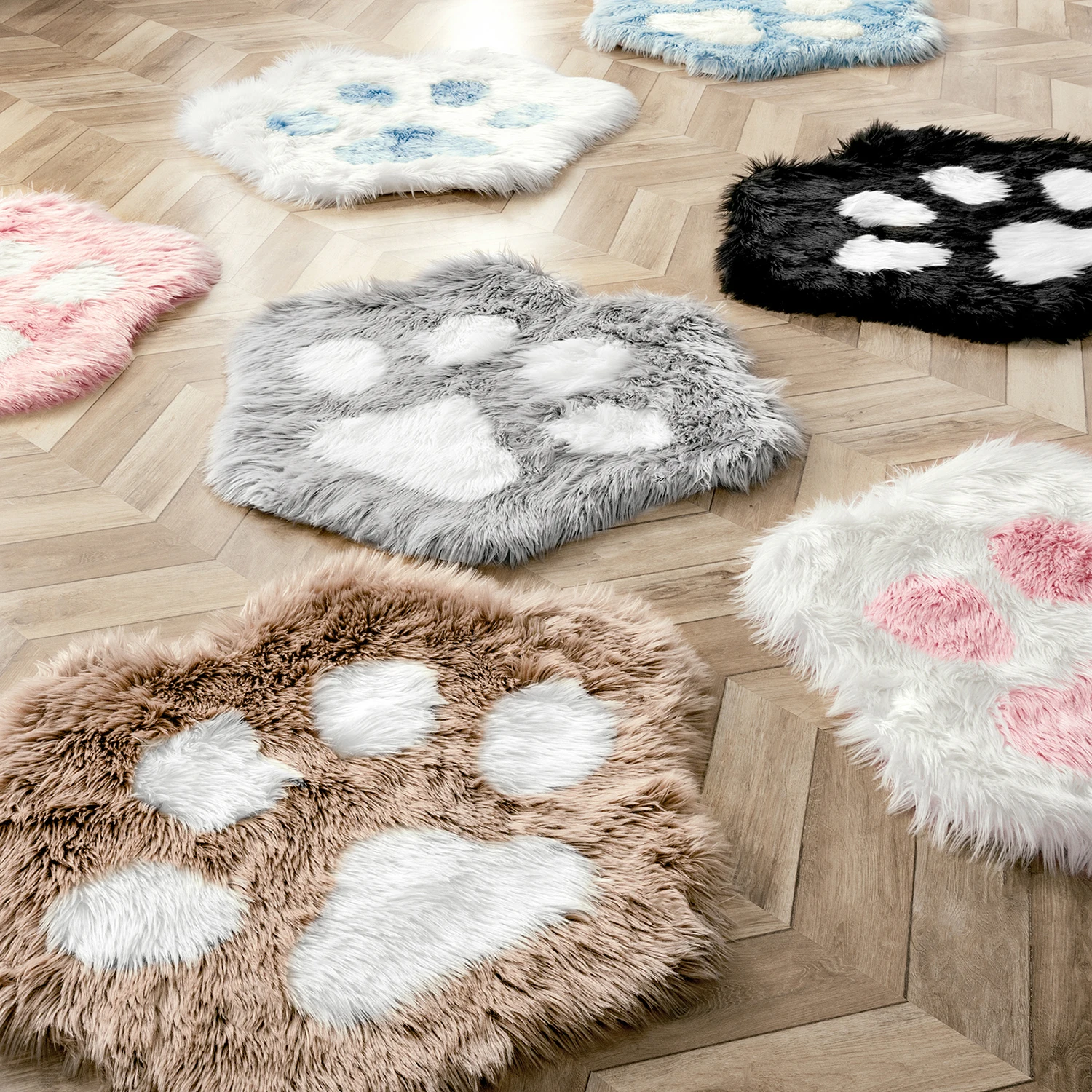 

Ashler Home Decor Shaped Faux Sheepskin Fur Rug, Kids Rug, Shaggy Cat Paw Rugs, Non Slip Throw Rug, Fluffy Carpet Bedroom Are