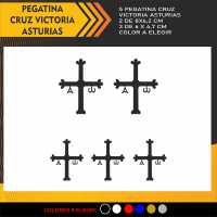 Cruz Victoria 5 Stickers Asturias Vinyl Sticker Adhesive Car Motorcycle Asturiana Decal