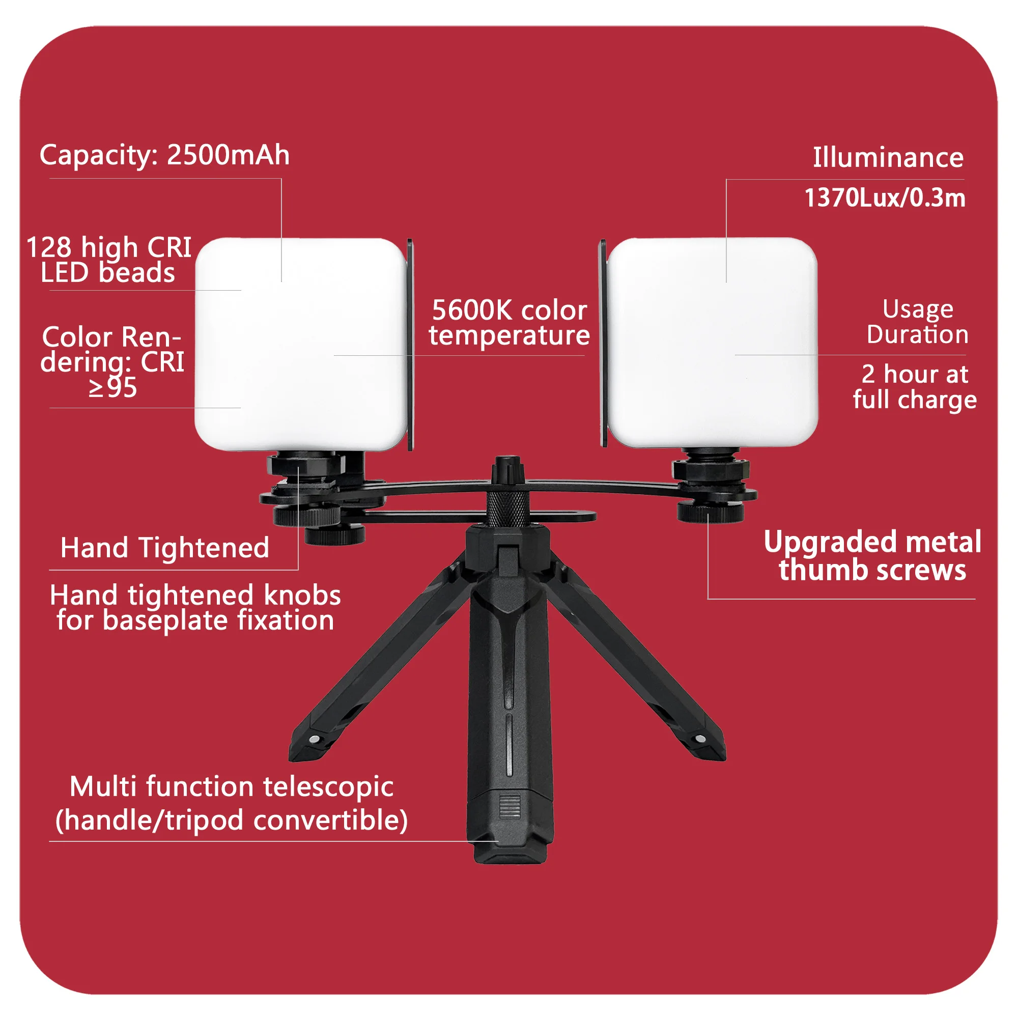 HERA Photography Light MK019 Filling Lamp for Photos And Videos Flashlight Colorimetry Tool MK-019