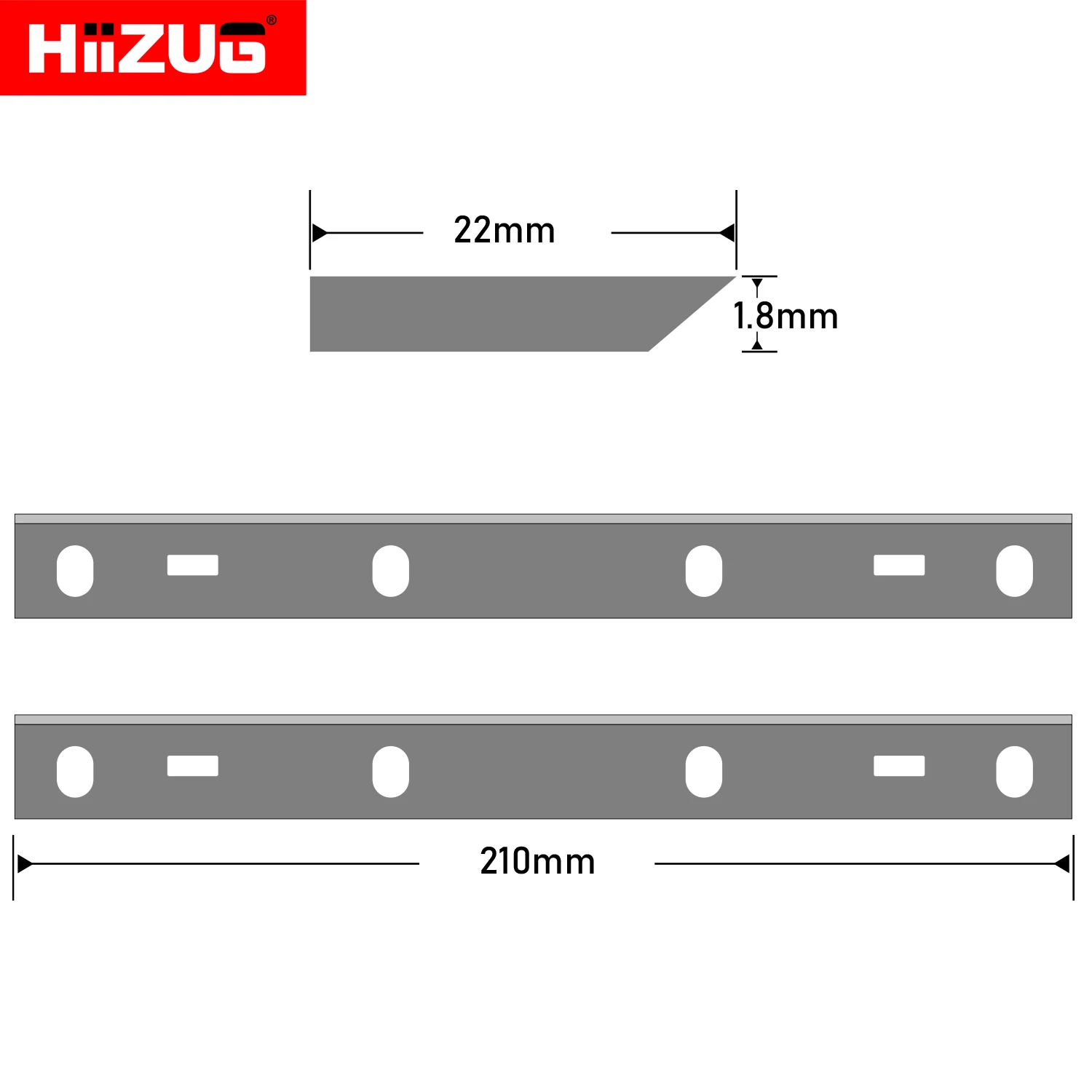 Cuchillas Cepilladoras de 210x22x1,8mm para Scheppach HMS860 Woodstar PT85 Kity PT8500 Stahlmann ADH 204 Copter CPT800 Planer HSS 2 piezas