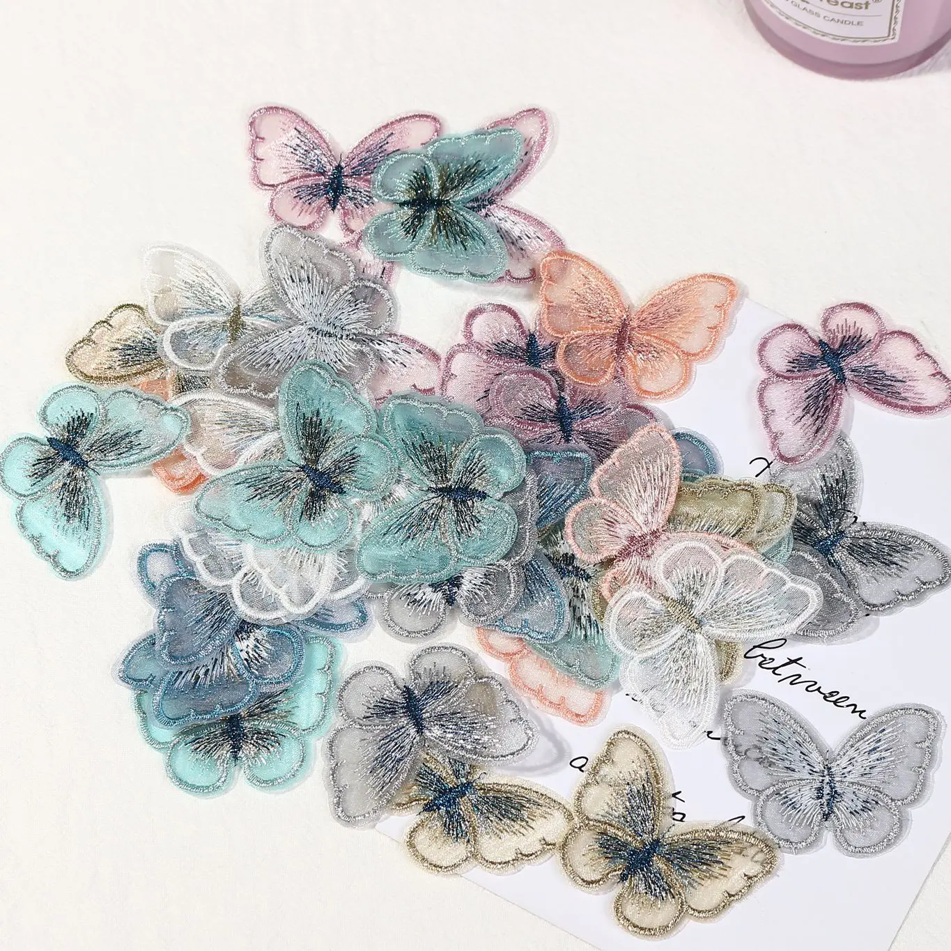 10/20Pcs Embroidery Butterfly Patch Christmas Party Festival Wedding Decorations Dress Needlework Decor Handmade Craft Accessoy