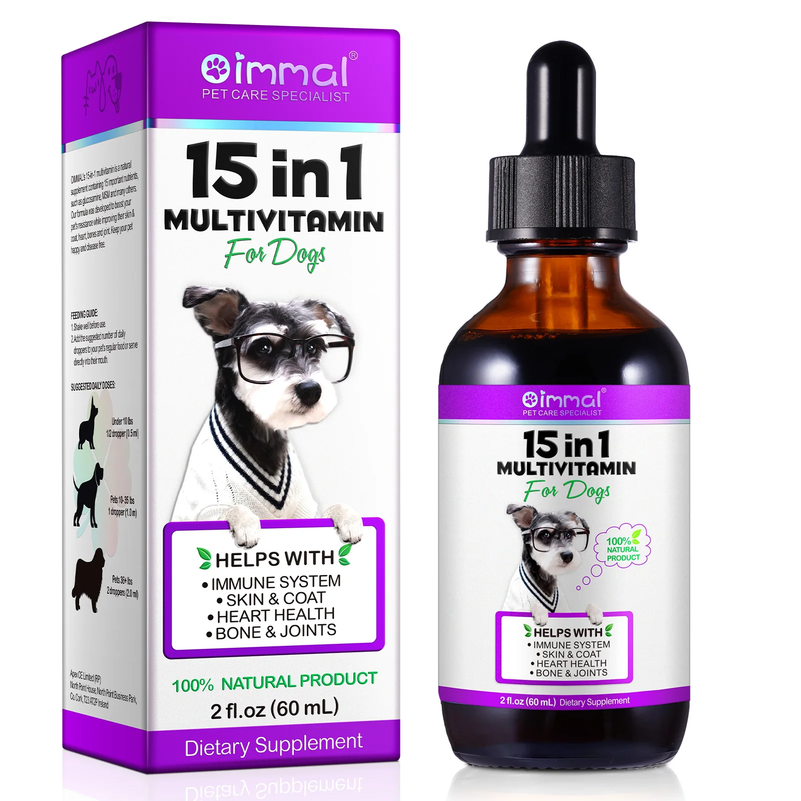 

15 in 1 Multivitamin for Dog Helps with Immune System Skin & Coat Health Heart Health Support Bone & Joints Dogs Enjoy The Taste