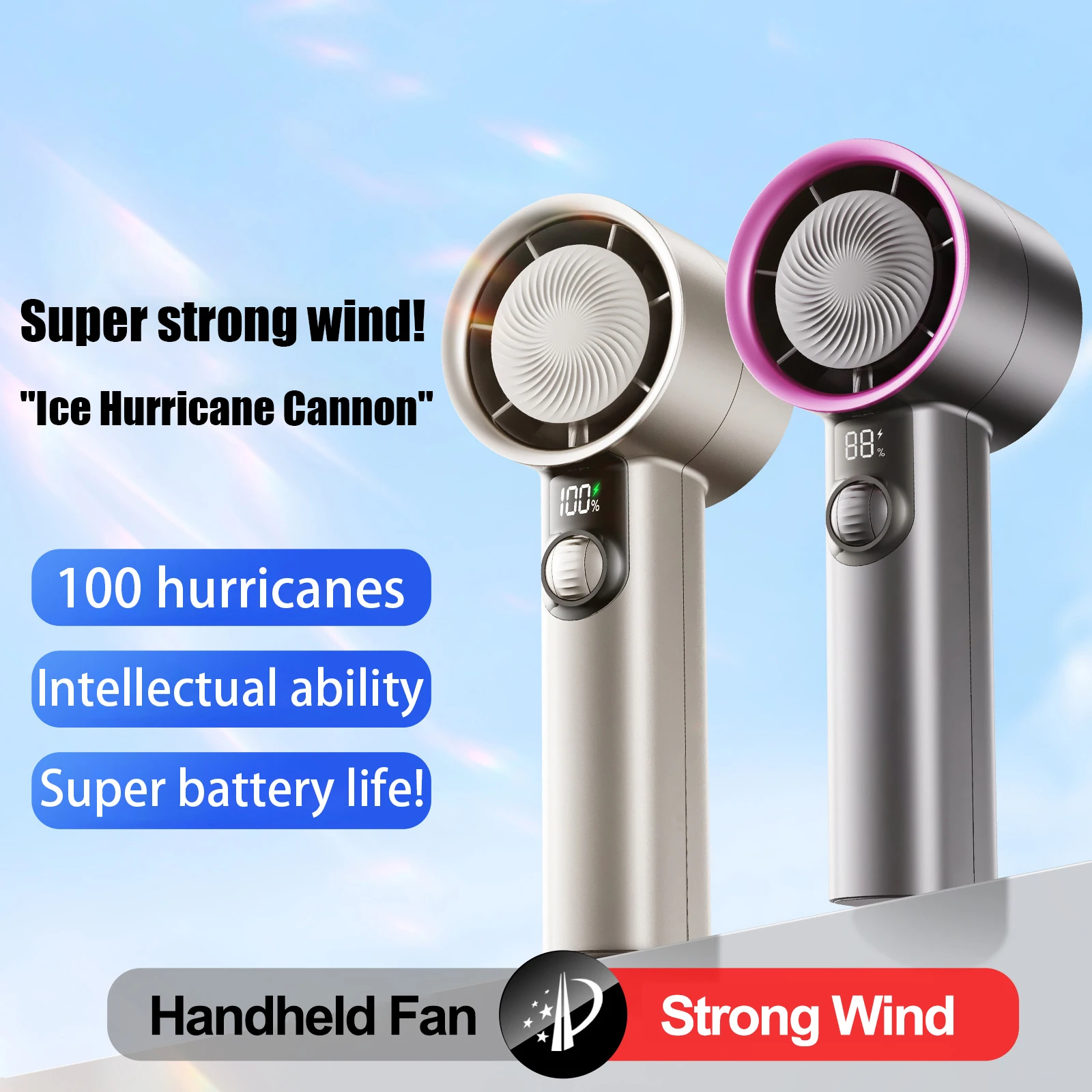 

Handheld Small Fan High Speed Mini Portable USB Rechargeable Desktop Electric Fan 100 Wind Speed Powerful Silent Bladeless Fan