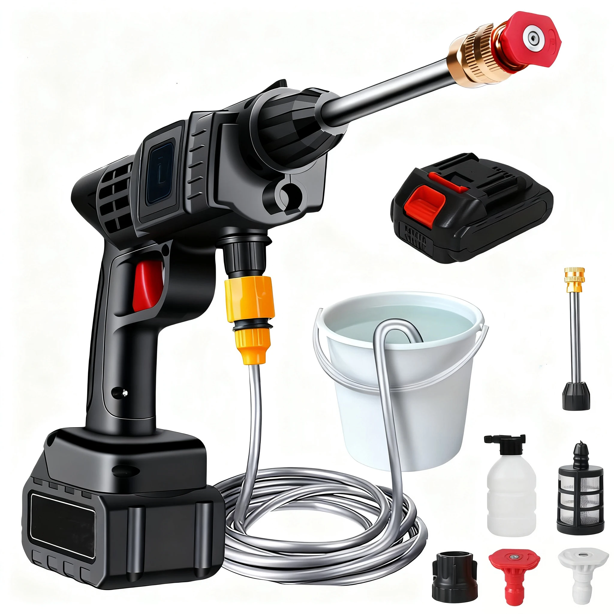 50Bar Draadloze Hogedrukhendel Wassen Spray Waterpistool Wasstraat Druk Water Wasmachine Voor Makita 24V Batterij
