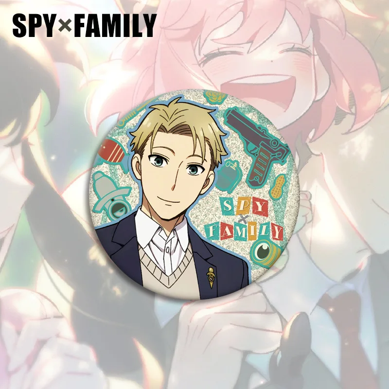 24 Pieces Anime SPY×FAMILY Brooch Pins Twilight Yor Forger Anya Forger Charm Cosplay Figures Round Badges Lapel Pins Souvenir