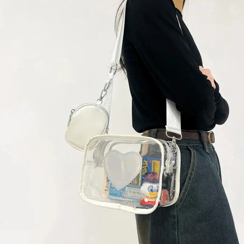 Torba przezroczysty z PVC kobiety mężczyźni telefon torby na ramię Crossbody Casual Messenger Bag stadion zatwierdzony na festiwale koncertowe — zdjęcie 2