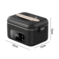 Boîte à lunch chauffante électrique sans fil rechargeable, chauffe-plat portable sans eau, boîte bento, 8 niveaux de température, 1000 ml, doublure en acier inoxydable pour le bureau, le travail et les voyages 3