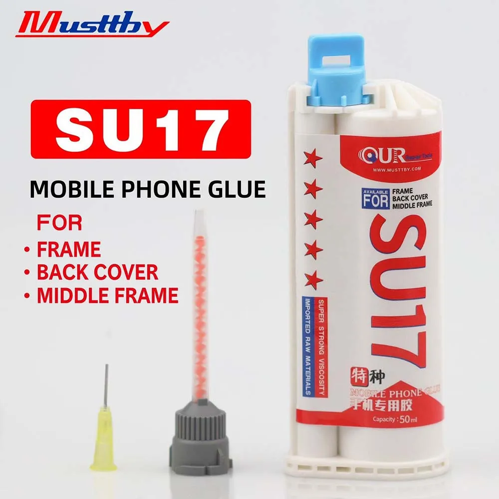 Musttby SU17 AB Super Repair Adhesive For iPhone 16 15 13 14 pro Glass Frame Back Cover Bonding Glue Quick Solidification Tool