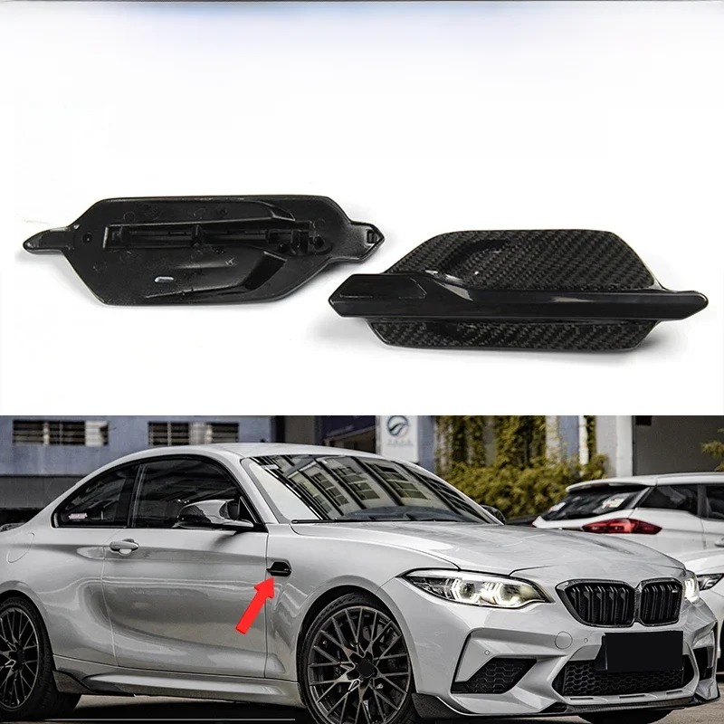 100% ECHTE Koolstofvezel Vervanging Side Fender Cover Voor BMW F87 M2 2014-2022 MP Stijl Auto Side Air Wing Intake Vents Cover Trim - afbeelding 2