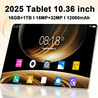 2025 5G Brand New Tablet Android 13.0 10.36Inch 16GB RAM 1TB ROM Android 13.0 Tablets 16MP 32MP 12000mAh 10Core WiFi Bluetooth