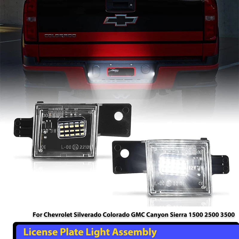 

2PCS LED Car License Number Plate Light For Chevy Silverado 2014-2022 / GMC Sierra 2015-2021 Colorado Number Plate Lamp Replace