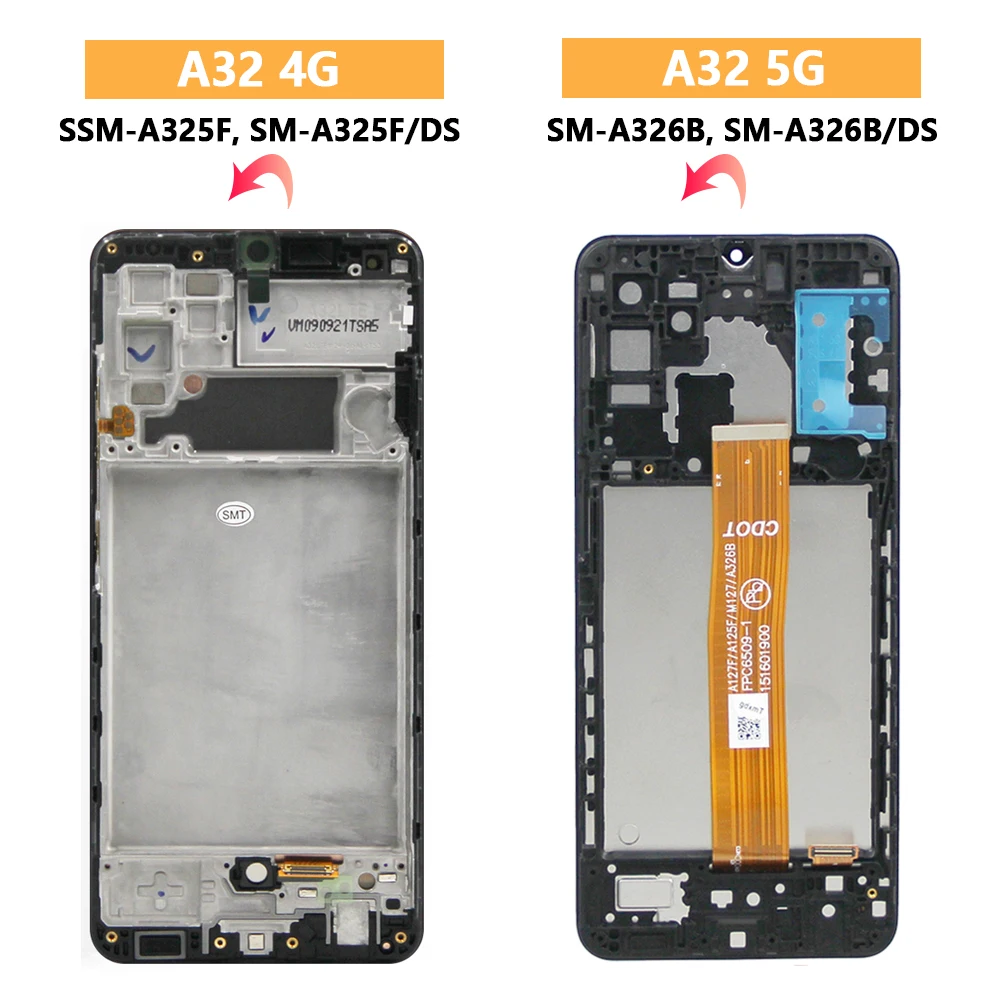 AMOLED For Samsung A32 4G LCD SM-A325F SM-A325M Display Touch Screen Replacement For Samsung A32 5G Display SM-A326B SM-A326U