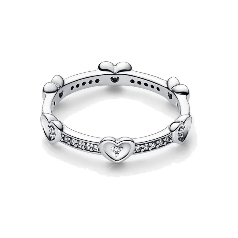 Disney 2024's new creative pop radiant heart-shaped pin signet-ring is suitable for women's exquisite high-quality jewelry gifts