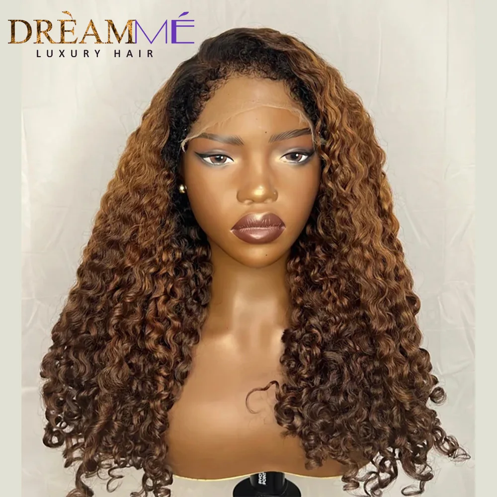 7X5 Wear And Go Glueless Human Hair Wig Ombre Burmese Curly 360 Glueless Lace Front Wig Human Hair Pre Cut 4x4 Lace Closure Wig