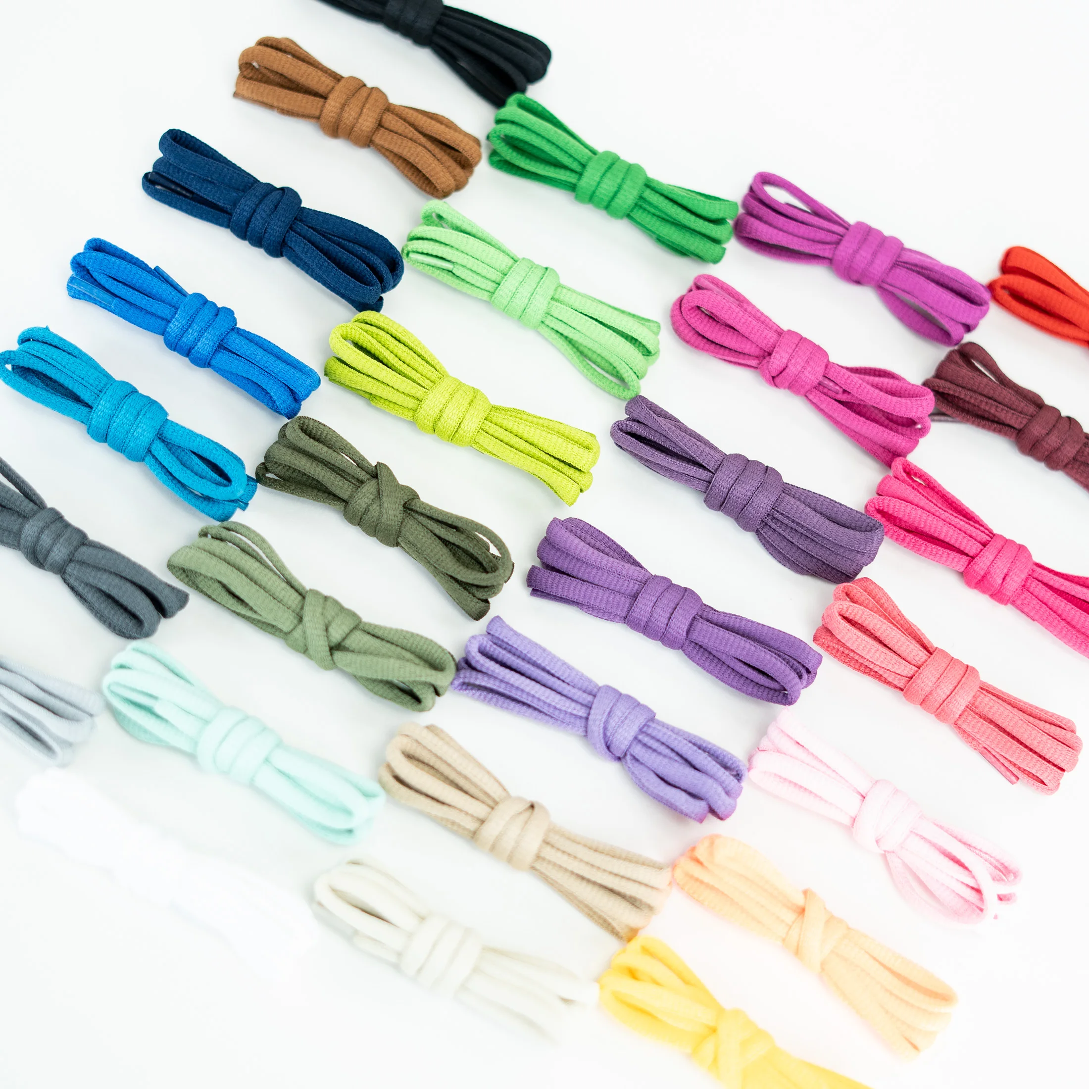 28-pair set of half-round oval 6mm polyester colorful upgraded thickened casual versatile shoelaces