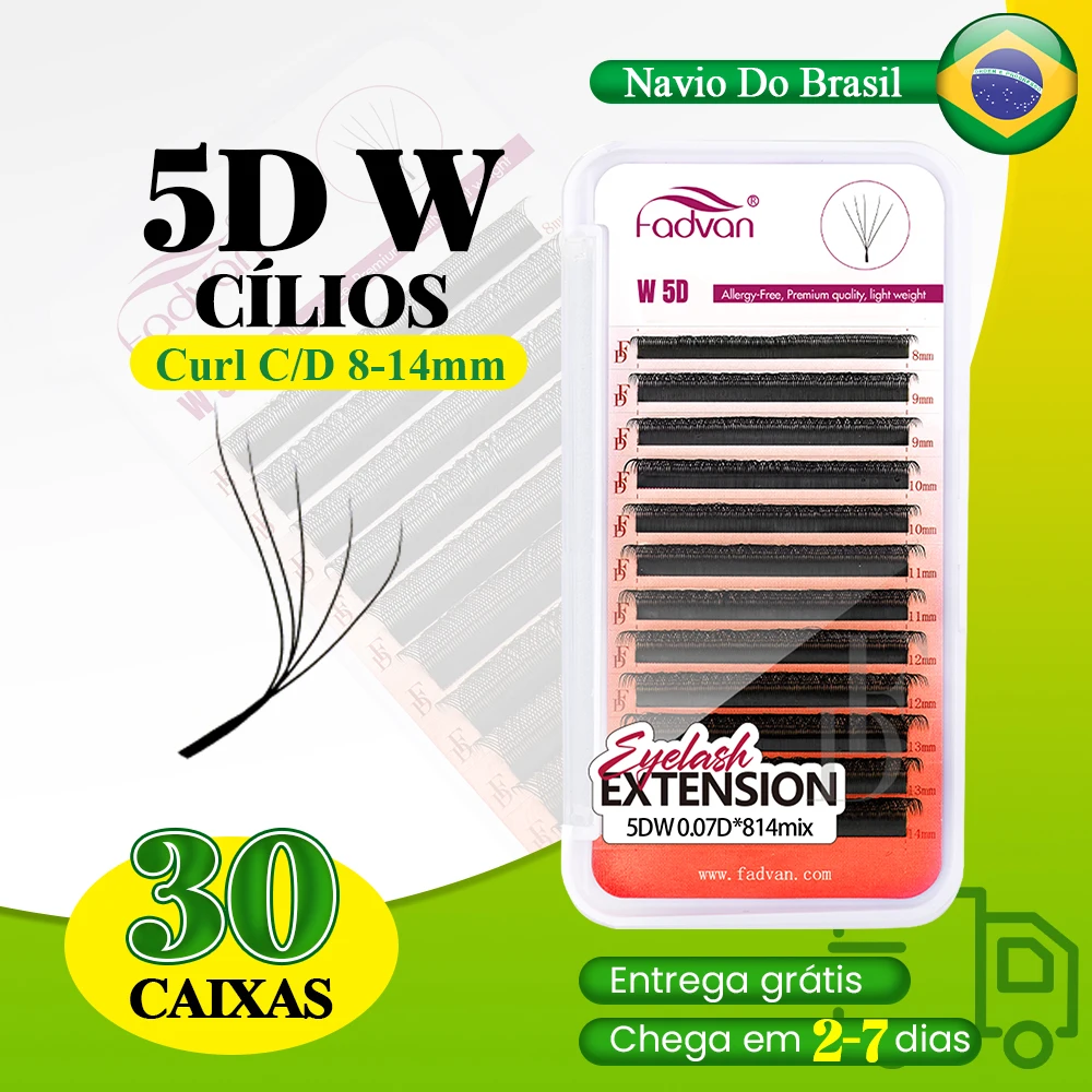 Fadvan Cílios 5D 30 Peças Curvatura D Formato W Extensões de Cílios Fans de Volu - imagem 1