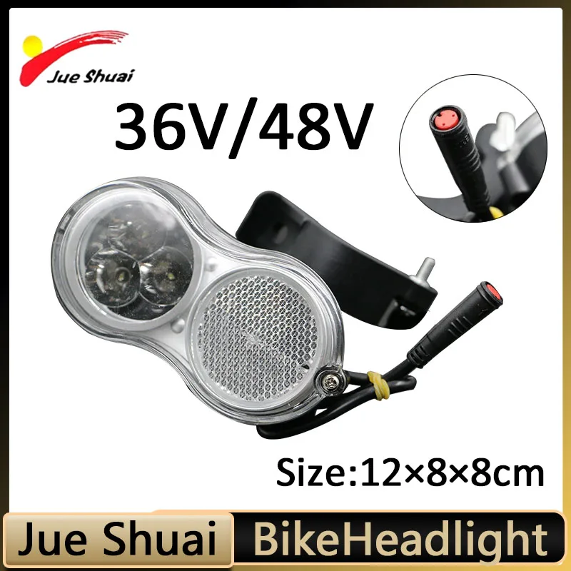 36V 48V LED Electric Bike Light Set Front Easy Installation Battery Power Bicycle Front Lamp Weight 180g For Safer Cycling