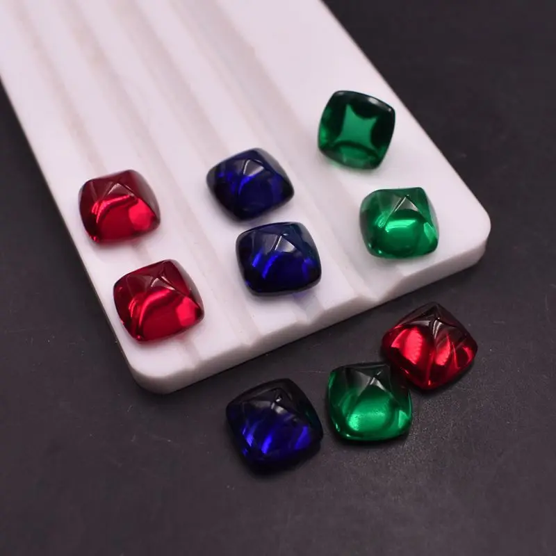 Natürlicher Rubin Saphir Smaragd quadratischer flacher Boden 10 × 10mm für Schmuck herstellung vvs lose Edelsteine – Detail 6