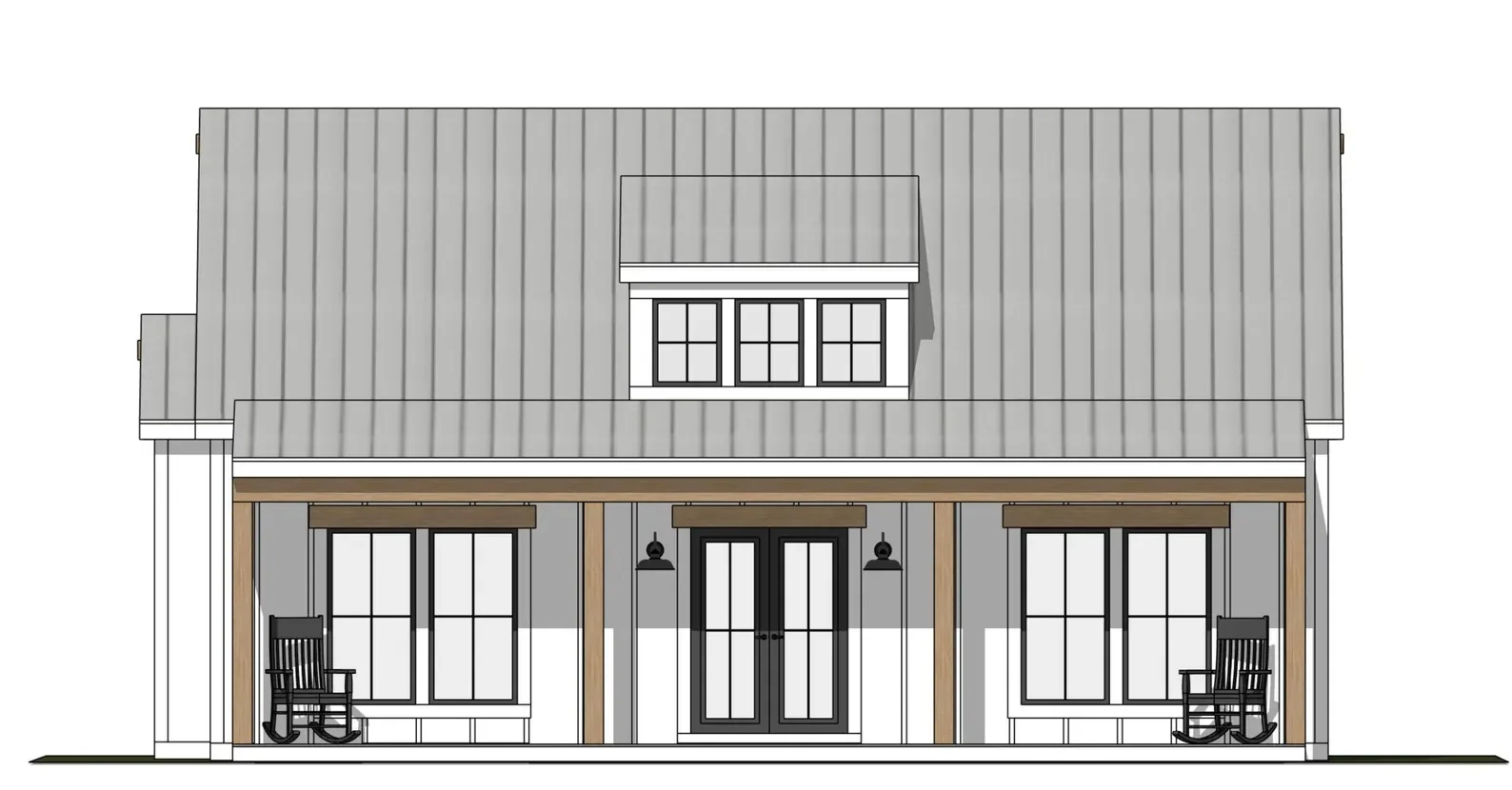 Plans imprimés de chalet de ferme moderne |   Maison Ranch à 2 chambres |   Le livret de plan de noix (sans matériaux)
