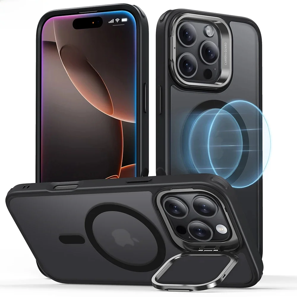 ESR dla iPhone 15 Pro Max Etui MagSafe ze stojakiem Wojskowe etui na telefon dla iPhone 16/15/14/13 Pro Odporny na zarysowania tył C — zdjęcie produktu 7