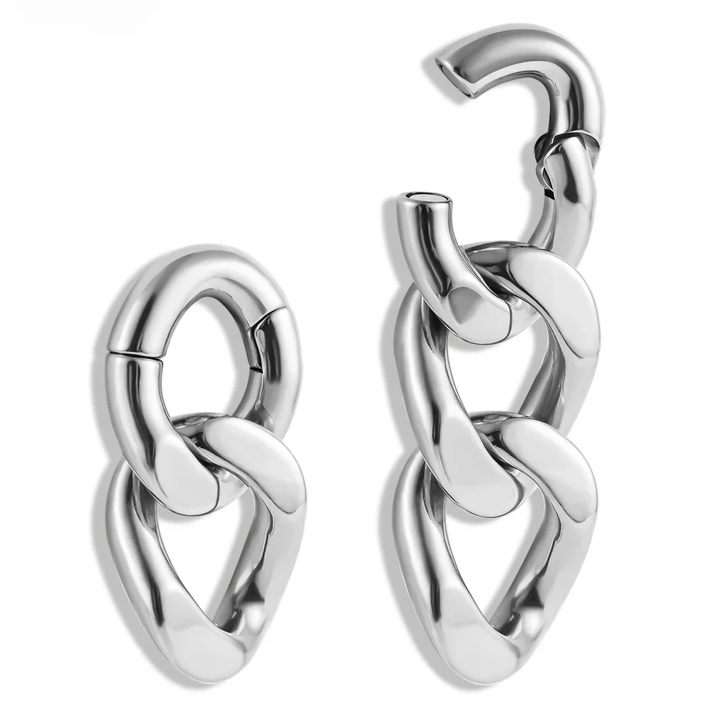 Vankula 2 szt. 6mm nowy łańcuszek obciążniki do uszu wieszaki zatyczki Expander kolczyki do piercingu ze stali nierdzewnej kobiety mężczyzna modna biżuteria na prezent — zdjęcie 2