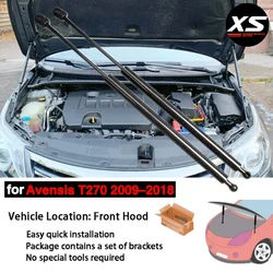 Toyota avensis t270 2009-2018用カーボンファイバーフロントフード,2x,変更可能なガスストラット,ショックアブソーバー