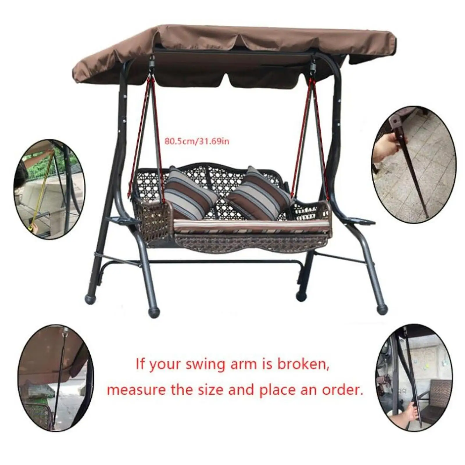 سوينغ استبدال قضيب سوينغ استبدال بار للمعدات الخارجية سوينغ للفناء الخلفي سوينغ القطب حديقة سوينغ مقعد إصلاح أجزاء #5