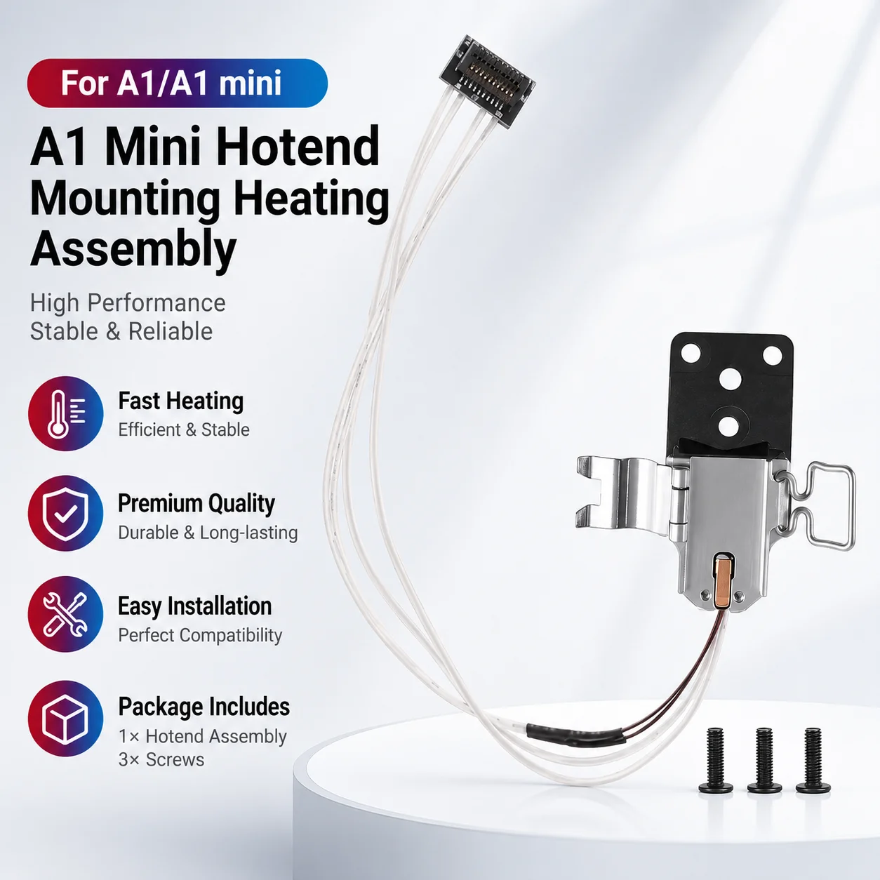

Bamboo Lab A1 A1 Mini Hotend Heating Assembly Kit with Cable Heater Replacement Part for Bamboo lab A1 3D Printer Repair Upgrade