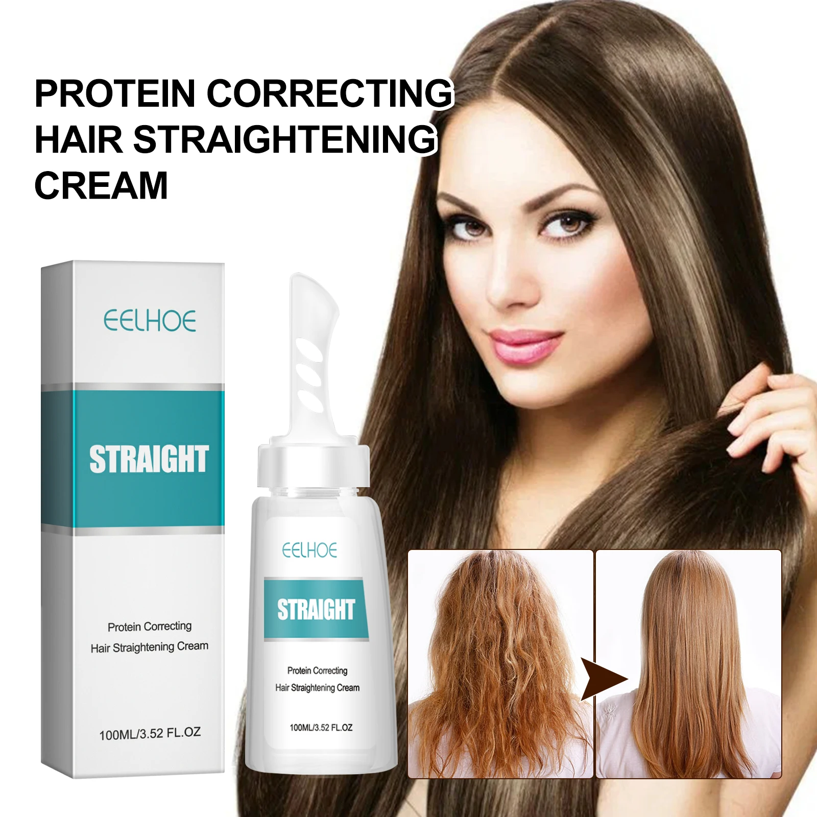 Eelhoe Hair Straightening And Smoothing Cream Protein Correction And Moisturizing Hair Frizz Repair Smoothing Hair Care Cream