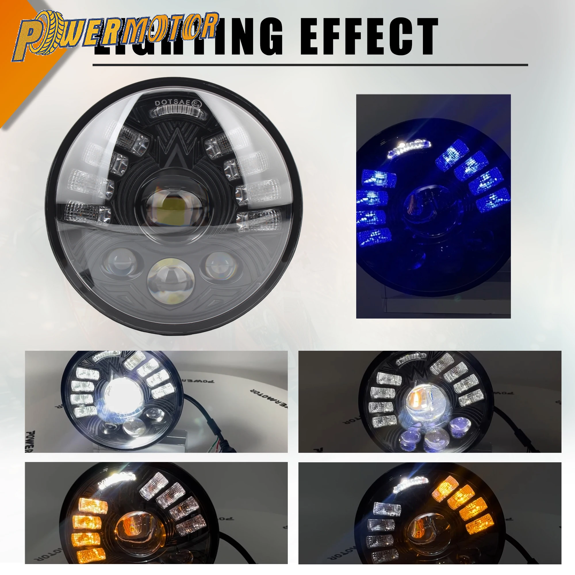 

5.5Inch Motorcycle Headlight LED Matrix DRL Spotlight for Harley Indian Honda Yamaha Universal Motorbike Headlamp Modification