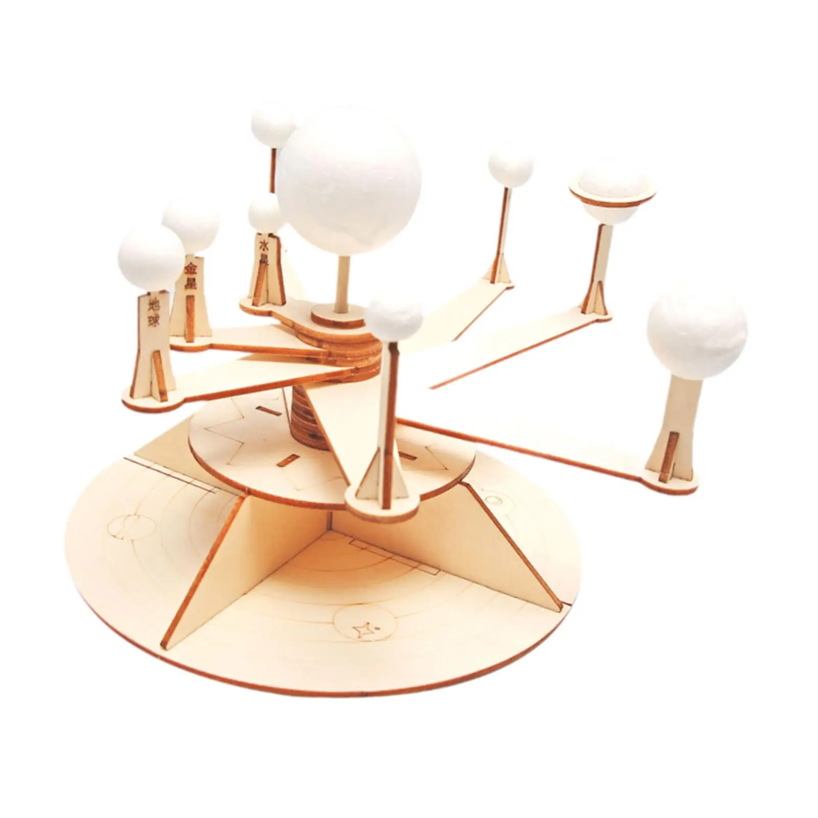 خشبية DIY بها بنفسك النظام الشمسي الذاتي تسعة المجال أداة طلاب المدارس الابتدائية تجربة علمية نموذج لعبة التكنولوجيا #6