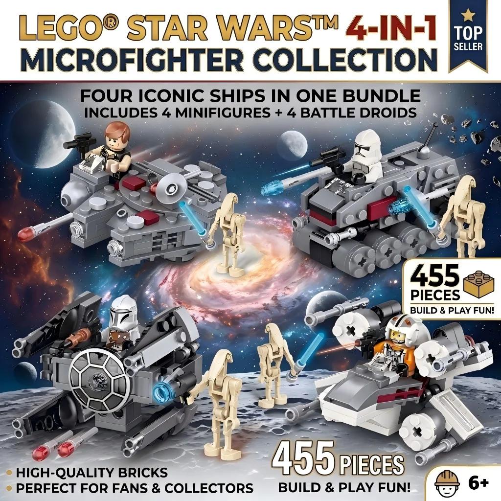 Space Battle Starship War MOC Building Blocks 455pcs DIY Galaxy Defender Fighter Bricks Construction Toy SWars Gift for Children