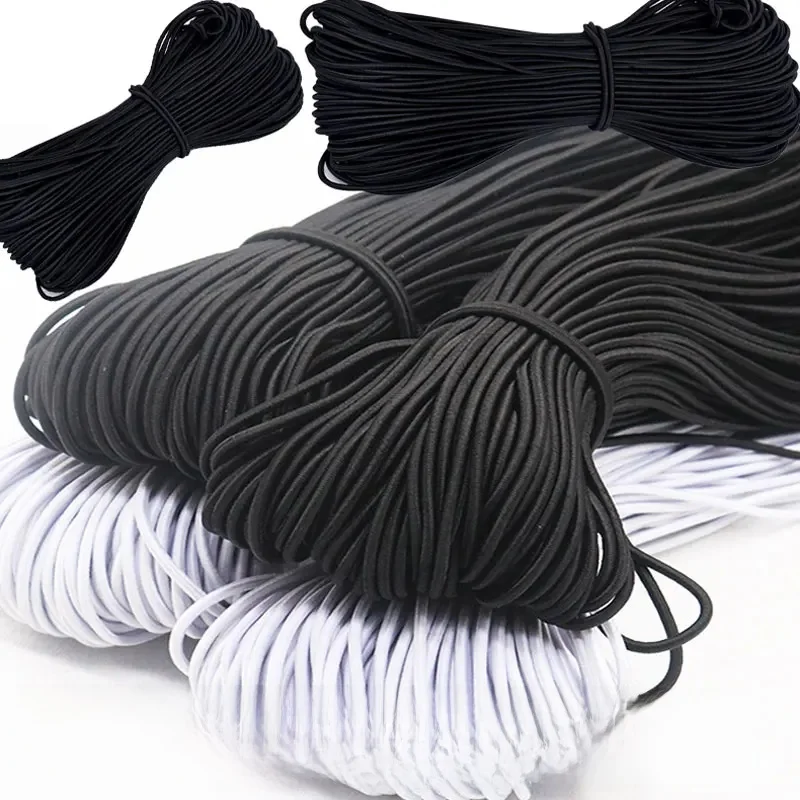 Cordon élastique rond de 5/10 mètres, corde élastique extensible lourde, ceinture en caoutchouc, cordons extensibles, couture pour artisanat, bricolage, couture 1/2/3/4/5/6mm