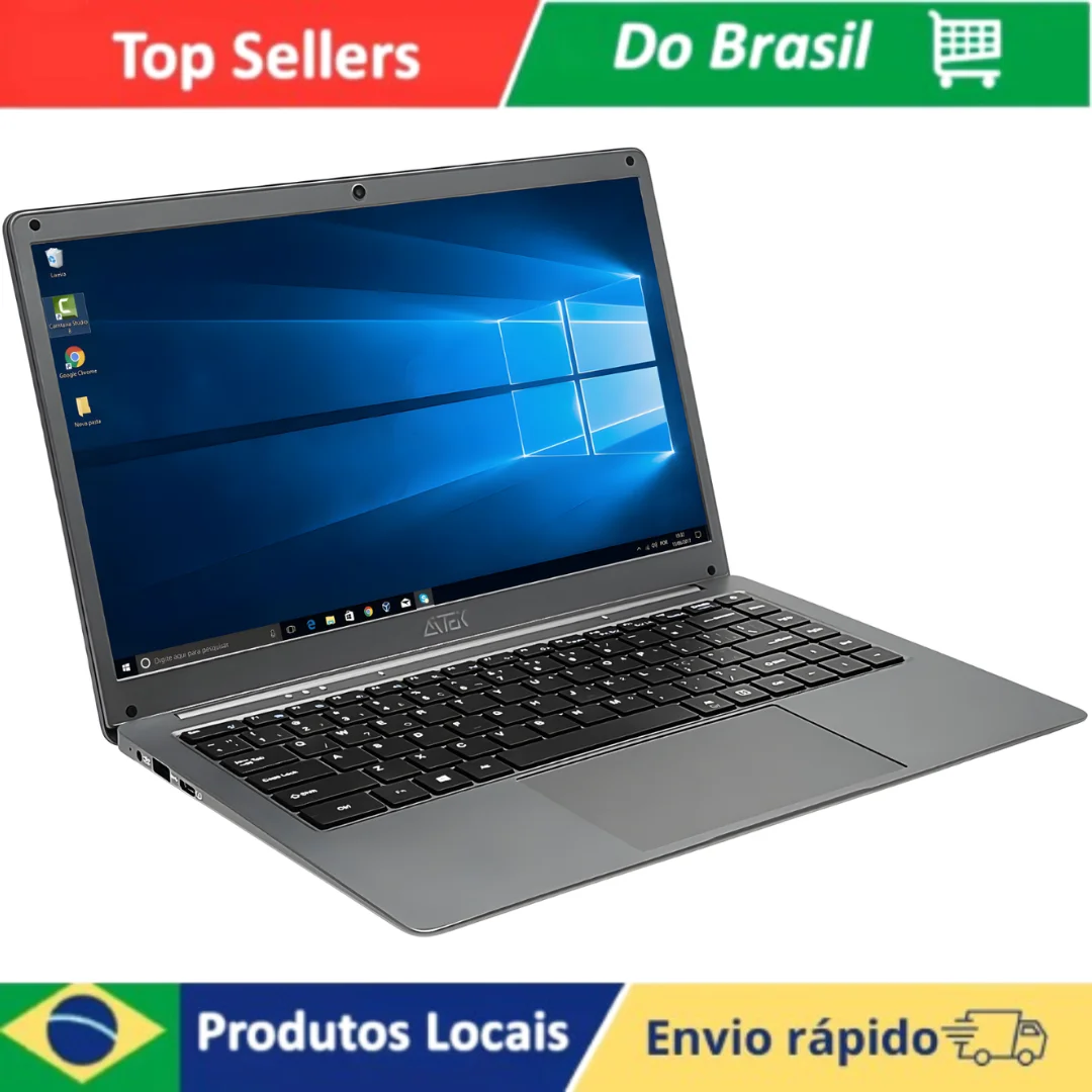 Laptop Ultra Slim Intel N4000 6GB RAM 256GB SSD Tela 14 Windows 10 Pro Notebook Rápido Para Tarefas Diárias E Viagem
