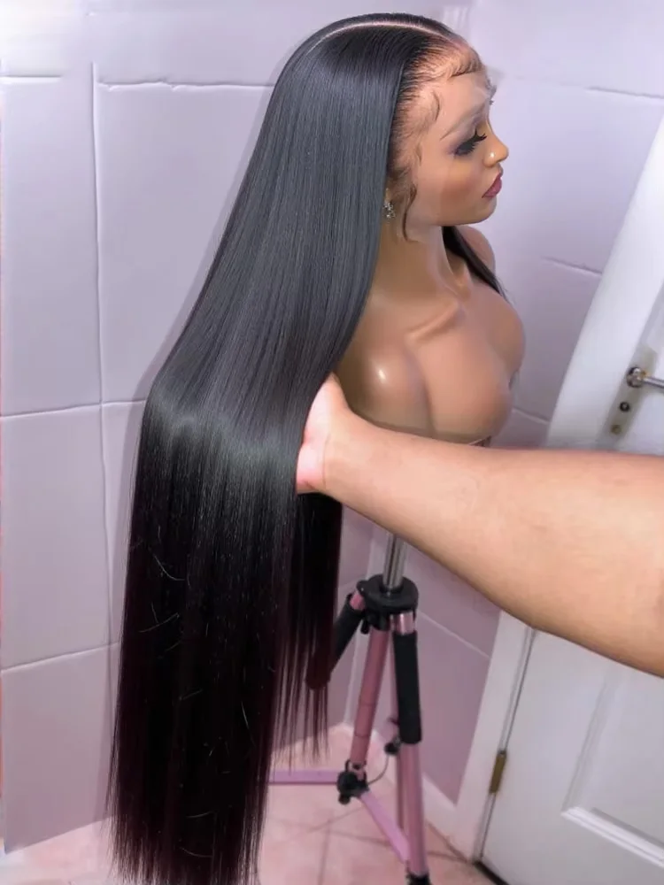

30 40 Inch 13x4 13x6 HD Transparent Bone Straight Lace Front Wigs 200 Density Brazilian Human Hair Wigs For Women