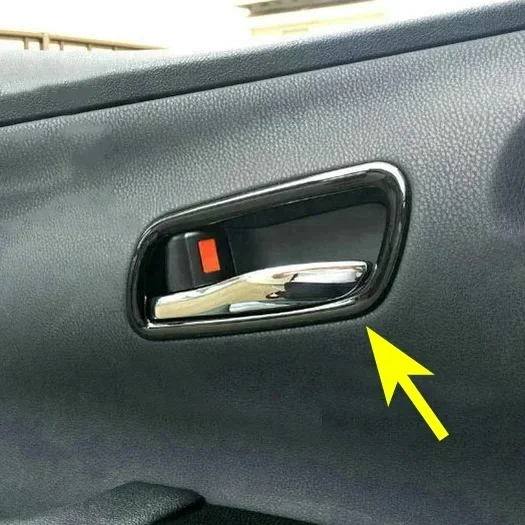 Glossy Black Interior Door Handle Surrounds Cover Trims For 2016-2022 Toyota Prius Prime